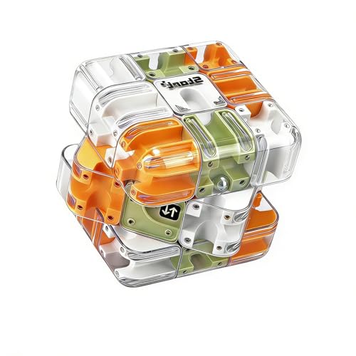 Zauberwürfel 3D Kugel-Labyrinth-Puzzlewürfel Labyrinth Würfel 3D Labyrinth Puzzle WüRfel Puzzle Maze Cube für Erwachsene & Jugendliche Gehirntrainingsspielzeug zum Stressabbau (Orange)