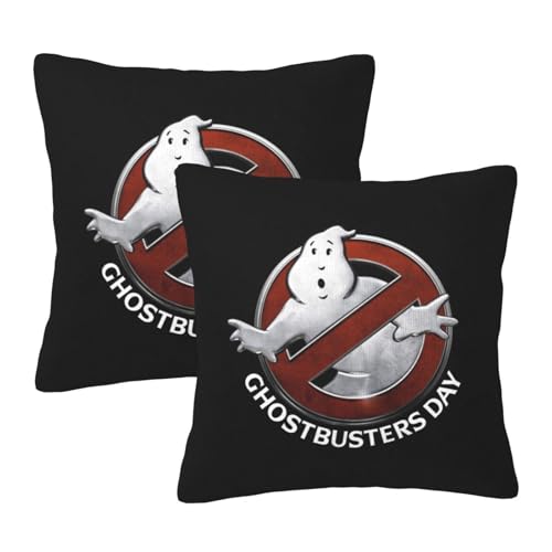 枕カバー ゴーストバスターズ クッションカバー 2枚セット 座布団カバー まくらカバー おしゃれ 可愛い ソファ背当て 抱き枕 インテリア飾り オフィス 部屋飾り 四季通用 55X55cm