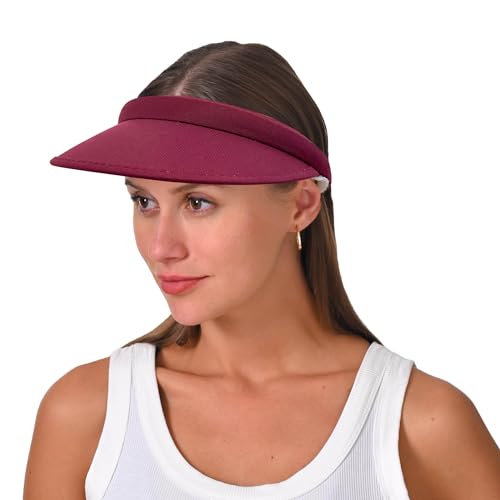 Image of 2 Pack Sun Visor Hats Women Men Clip On Wide Brim Visors Hat Outdoor Sports Golf Beach Travel Tennis Caps