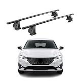 OMAC Barres de Toit transversales en Acier pour Peugeot 308 III HB Break 2021 2026 – TÜV/DIN 75302:2019 – Antivol Inclus – Rainure en T (Accessoires) – Charge Max 75 kg – 2 Barres – Noir