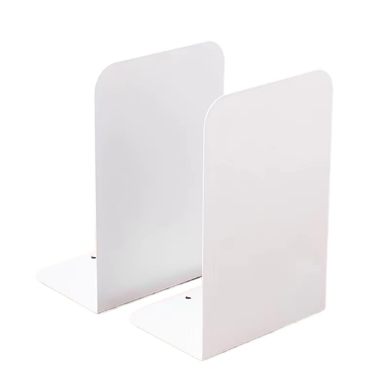 Bookends 1 Pair Home Office Desktop Organizer Bookends Bookstop Shelf Heavy Duty Bracket Sturdy Bookshelves Partitions Kitchen Minimalism(WHITE)