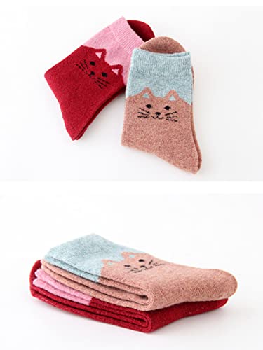 WYMAODAN Femmes laine coton chaussettes épaisses chaudes (5paires) – vue 4