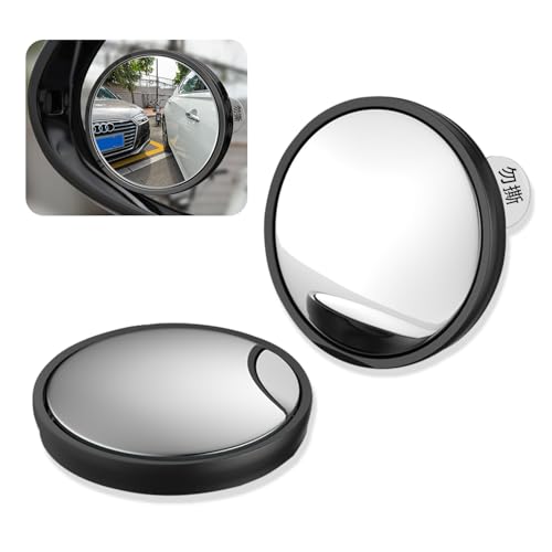 RYHHH 2 Piezas Espejo Retrovisor De Punto Ciego,Espejo Convexo Redondo,Negro Hd Visor Retrovisor Ajustable De 360°,Amplía La Visión Para Una Conducción Segura,Aplicable a Todos Los Coches
