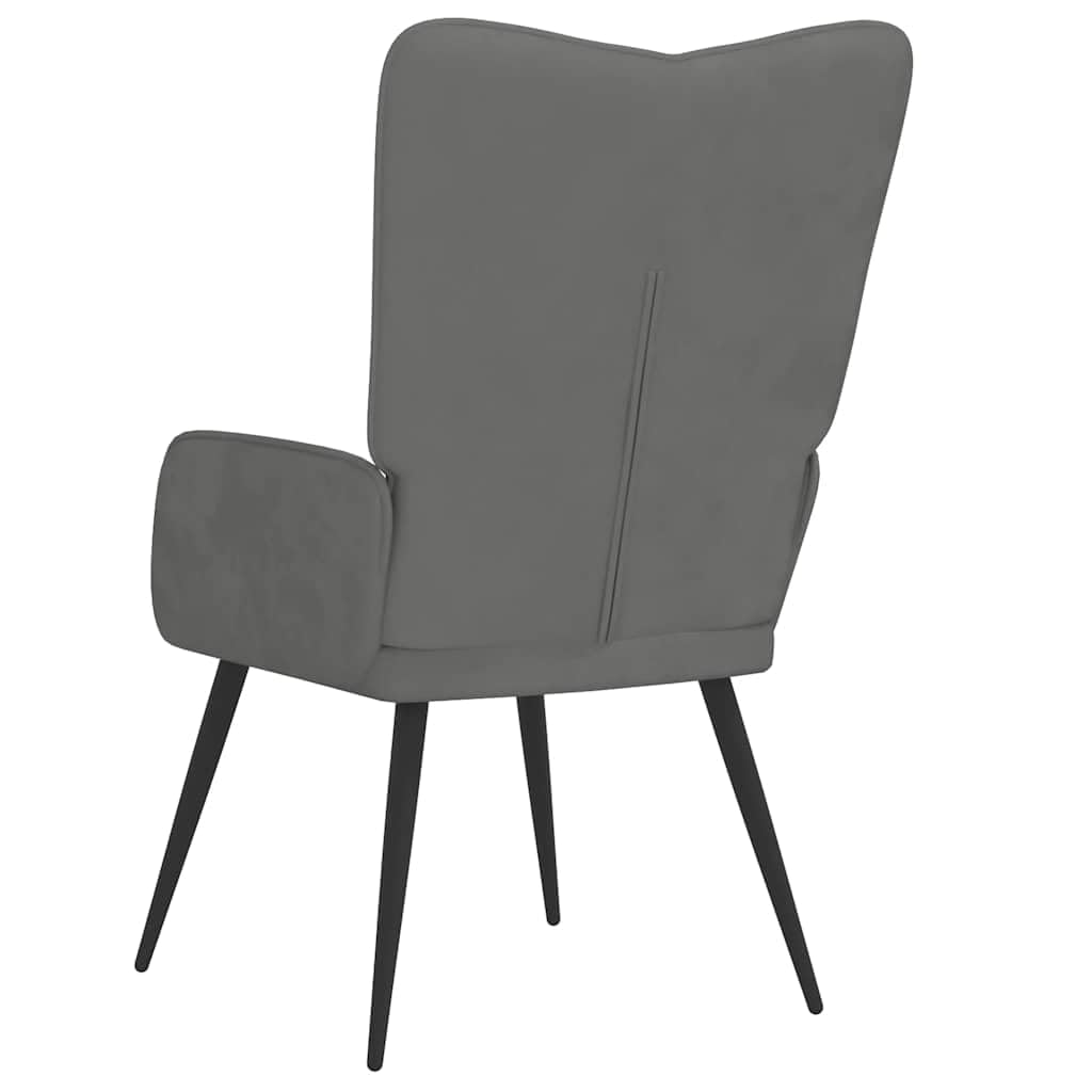 vidaXL Fotel, ciemnoszary, obity aksamitem