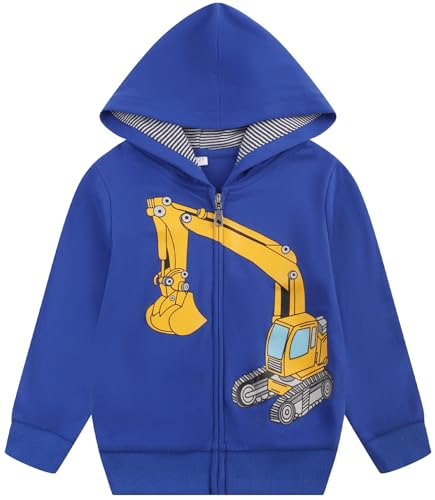 Image of Popshion Boys Toddler Cartoon Dinosaur Hoodies Jacket Cool Long Sleeve Zipper Hooded Sport Sweatshirt Coat for Kids 1-7 Years