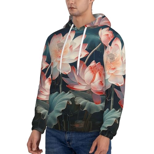Men's Fleece Pullover Hoodie Long Sleeve Hooded Dragonfly Sweatshirt Casual Shirts With Pockets Small Black3