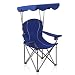 ALPHA CAMP Camp Chairs with Shade Canopy Chair Folding Camping Recliner Support 350 LBS - Navy Blue