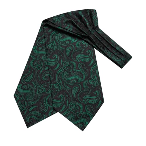 Image of Dubulle Paisley Floral Ascot for Men Self Tie Mens Cravat and Pocket Square Cufflinks Wedding