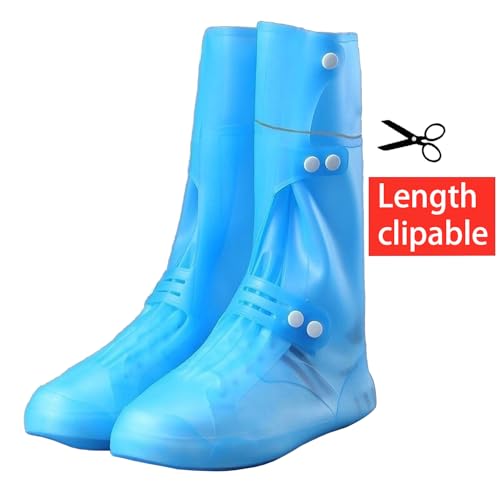 Image of Silicone Reusable Waterproof Shoe Covers for Rain, 13.39 Inch Foldable Tall Boot Design Rain Cover for Shoes