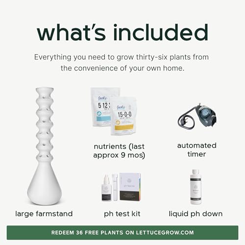 Farmstand Starter Kit + 36 Seedling Credits | Large Hydroponic Growing System Kit | Self-Watering Outdoor Vertical Garden Planter Tower | 6ft 1in | Made in USA