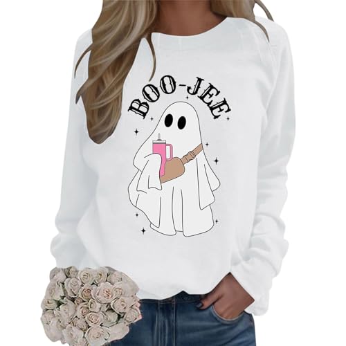 Sweat-shirt Halloween femmes pull col rond manches longues chemisier ample