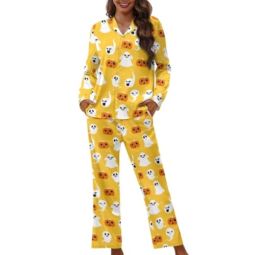 Pyjama femme douillet ensemble de nuit manches longues pantalon pour soirées cocooning XXL