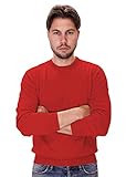 HERGESTELLT IN ITALIEN MARIA DI RIPABIANCA MÄNNER Crew Neck Sweater 100% KASCHMERE AUS Italien (ROT, 48)