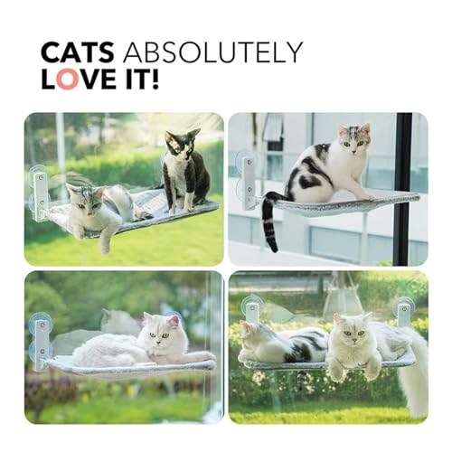 Faltbare Balkon- Katzenhängematte, Katzenutensilien, Starker Saugnapf, for Aufhängen Von Katzen Am Fenster, Hängematte for Fette, Katzennest KatzenhäNgematte-6