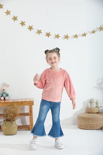 Mioglrie Toddler Baby Girl Clothes 2T 3T 4T Girl Clothes 12 18 24 Months Fall Winter Outfits Sweatshirts Jeans Set4