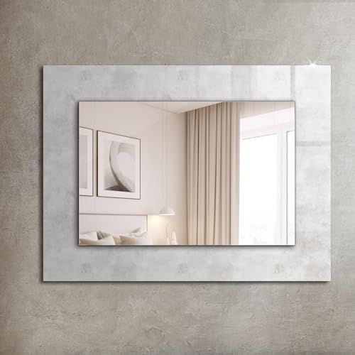 Miroir décoratif mural d'exception avec son cadre en verre imprimé chic - 3
