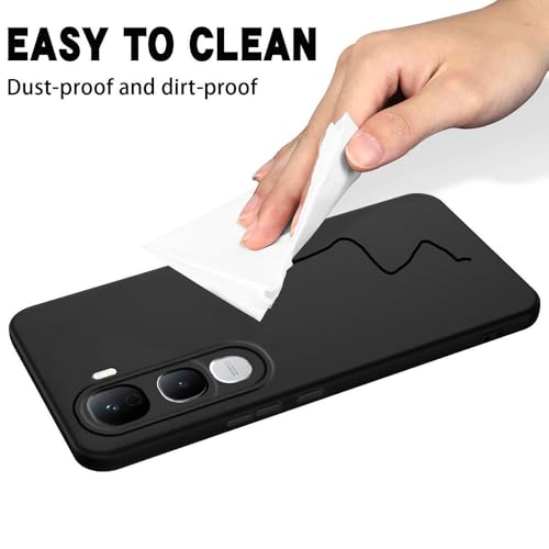 Image of Back Cover for Vivo Y400 Pro 5G | Full Camera Protection | Premium Liquid Silicon Case | Flexible Bumper Case for Vivo Y400 Pro 5G (Black)