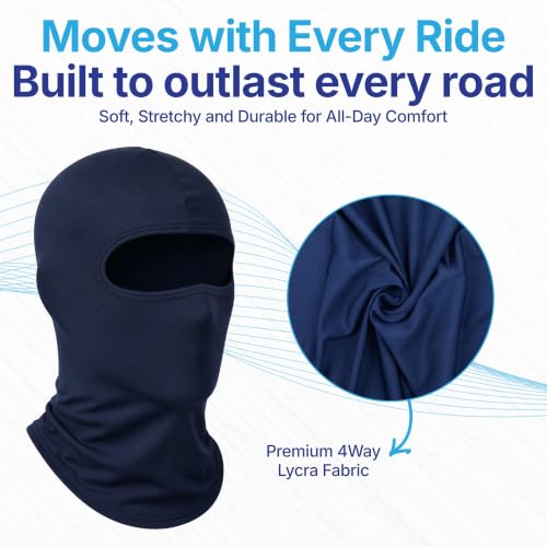 Image of Kingsway Reg Balaclava for Bikers | Full Face Mask Motorcycle Helmet Liner for Men and Women | UV & Dust Protection | 4-Way Stretch Quick Dry | Sweat Absorbing