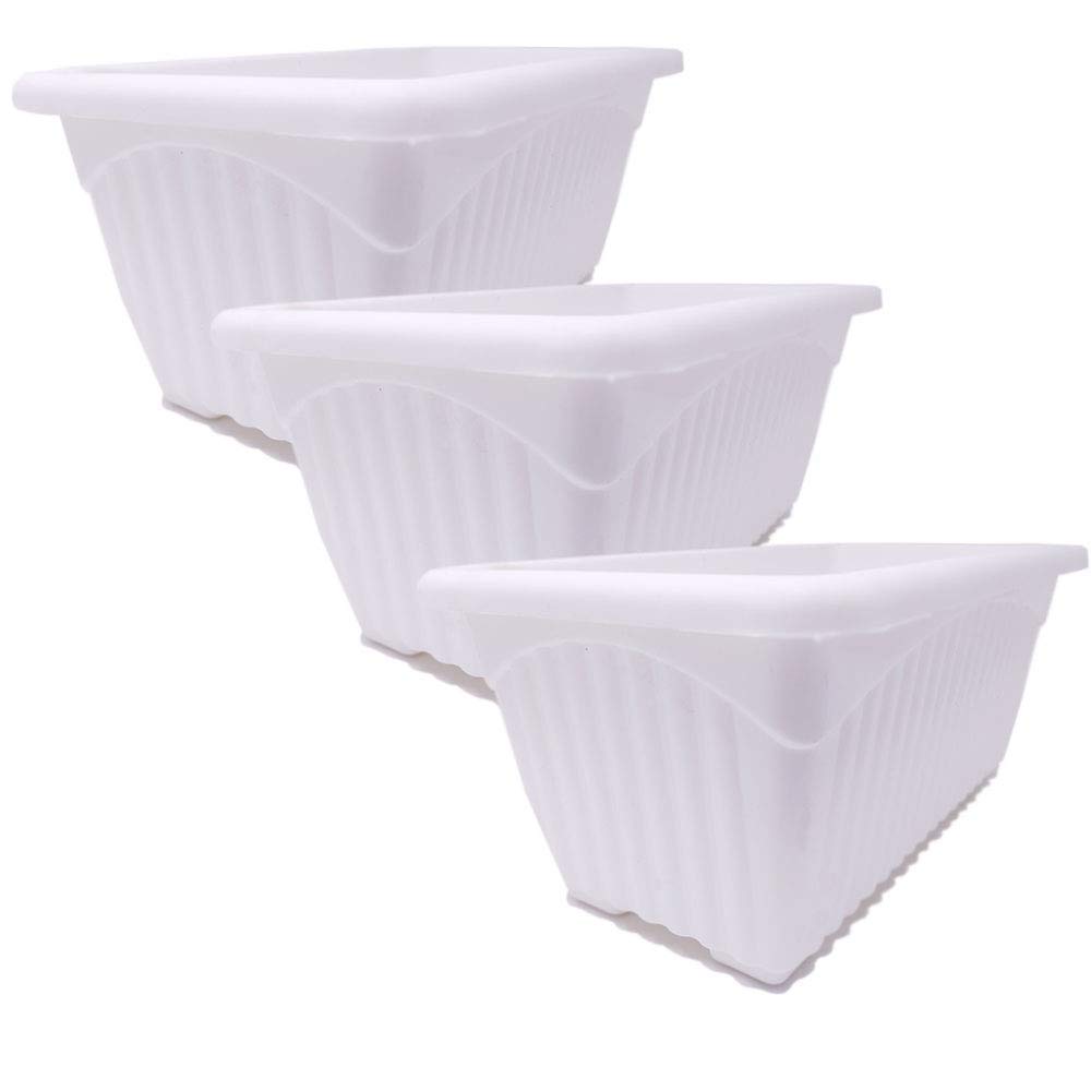 Abasr Plastic Rectangular Planter, White, 14 Inch, 3 Pieces (B08H2GJ1MX) Amazon Price History, Amazon Price Tracker