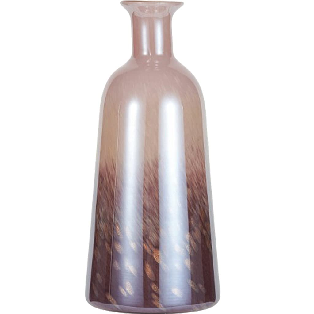Vase décoratif en verre transparent soufflé au design épuré et chic