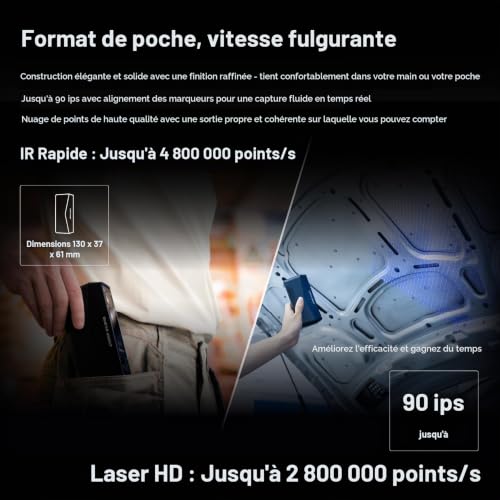 EINSTAR Rockit Scanner 3D sans fil, laser bleu, sans marqueur, infrarouge – vue 2