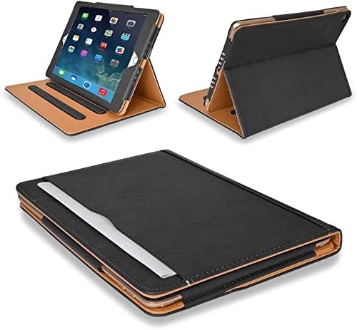 MOFRED® New Apple iPad Air 4/4th Generation 10.9 inch- 2020 Leather Case-with Built-in magnet for Sleep & Awake Feature - Voted by"The Daily Telegraph" as #1 iPad Case! (Model Number A2324, A2325, A2072) (Black & Tan)