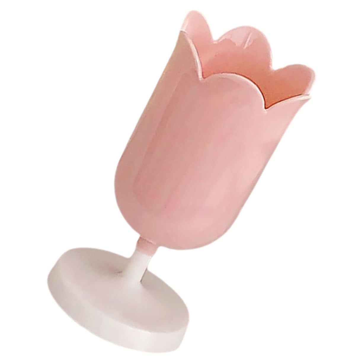 HOMSFOU 5 Pezzi portapenne a tulipano bellezza Cartoleria piccolo arredamento Carino contenitori Organizzazione da scrivania portapenne vaso di fiori plastica rosa