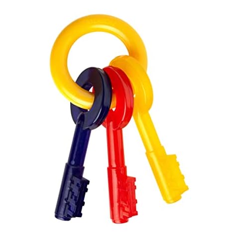 Nylabone Gentle Puppy Dog Teething Chew Toy Keys, Bacon Flavour, Medium, for Puppies Up to 16 kg Cover