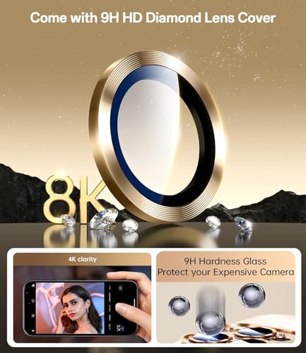 Image of Magnetic Glossy Case for iPhone 17 Pro,iPhone 17Pro Phone Case Slim Clear Luxury with Screen Protector & Camera Protector [Compatible with MagSafe], Shockproof Cover for iPhone Pro 17-Rose Gold