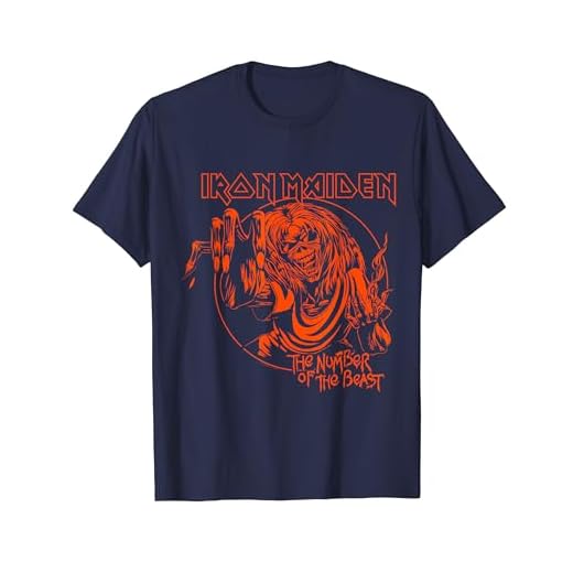 Iron Maiden - Number of the Beast Halloween Orange Navy Camiseta