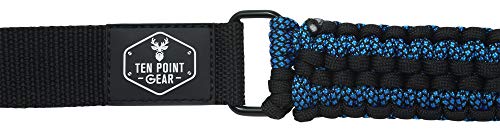 Ten Point Gear Extra Wide Gun Sling Paracord 550 Adjustable W/Swivels (Multiple Color Options) (Black & Blue Diamonds) #TOP4