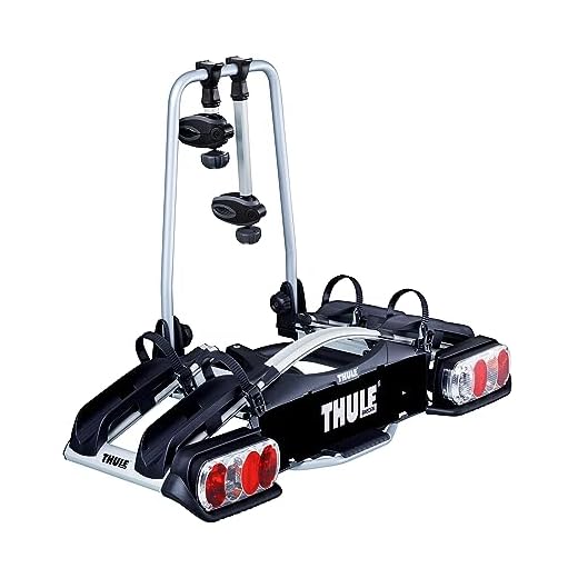 Thule EuroWay G2 920 Fahrradträger für Anhängerkupplung 2 Fahrrader, Standard-Größe, grau