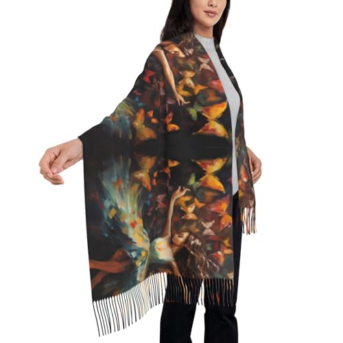 Girl Dance Butterfly Scarfs For Women Wraps For Evening Dresses Large Warm Soft Scarves Scarf4