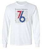 36 and Oh! Philadelphia Basketball Windependence Long Sleeve T Shirt - White (Large)