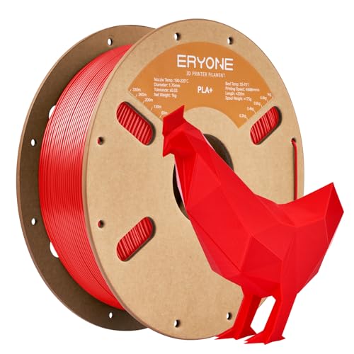 ERYONE Filament PLA+ 1.75 mm,3D Printing Filament PLA Plus for Most FDM 3D Printers,Dimensional Accuracy +/- 0.03 mm,1 kg (2.2 lbs) / Spool,Red
