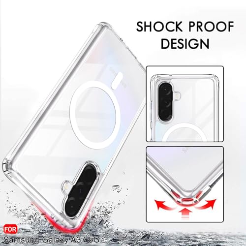 Image of TheGiftKart Back Cover for Samsung Galaxy A37 5G Case Compatible with MagSafe | Hybrid Crystal Clear Shockproof Design | Camera Protection Bump | Galaxy A37 Back Cover (PC & TPU, Transparent)