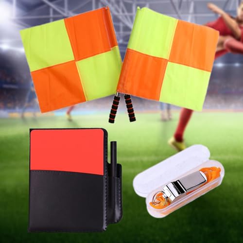 Set de banderas y silbato para árbitro de fútbol miniatura 4