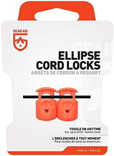 GEAR AID Ellipse Cord Locks, Replace Broken or Missing Cord Locks on Jackets, Backpacks, Sleeping Bags and More, Orange, 1 Pair image 5