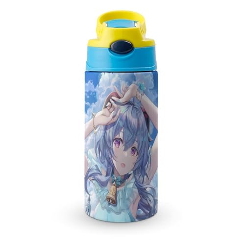 原神 甘雨 子供 水筒 ウォーターカップ 魔法瓶 スポーツボトル ポップアップ 漏れ防止 ステンレスボトル ティーカップ 保温 保冷 携帯便利 旅行 通勤 通学 大人 子供用 人気 プレゼント 350ml