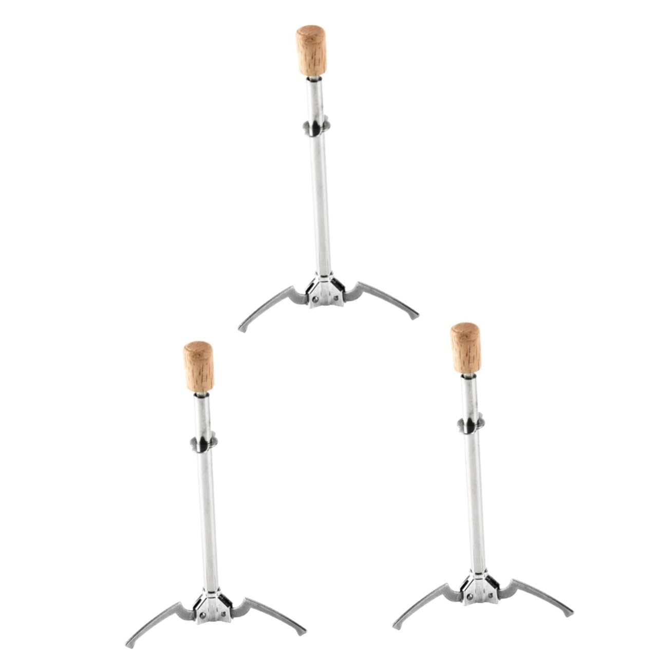 GRIRIW 3 Pcs Stainless Steel Ice Cube Tongs Triangle Shape Non-slip for Kitchen