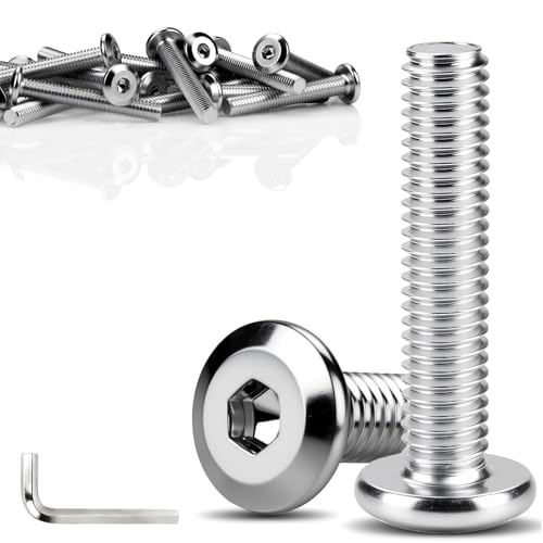 Image of TXXATX M8 Bolts M8x60 mm Flat Head Hex Socket Screws 20pcs Allen Screw 60 mm Bed Bolts with Hex Key for DIY & Home Repairs, Woodworking Projects, Furniture Cots Beds Assembly, Machinery