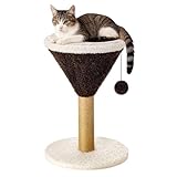 Sosation Espresso Martini Cat Scratcher 19.7" H Cat Scratching Post Scratcher with Dangling Ball for Indoor Cats Scratching Post for Kittens and Medium Large Cats