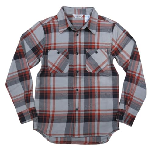 [ファイブブラザー] チェック 長袖 ヘビーネルシャツ 152450 XL GREY CHECK(グレー系)