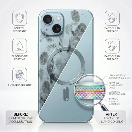 Image of amazon basics Premium Mag-Safe Case for iPhone 15 | Shockproof & Anti-Scratch Cover | Soft Silicone with Wireless Charging | Camera Lens Guard - Light Blue