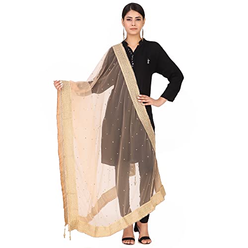 Image of Traditions Bazaar Women's Net Zari Border Dupatta