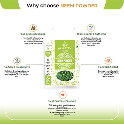 Image of 100% Pure & Natural Neem Leaves Powder | Sun Dried & Steamless | For Hair Growth and Face Pack - 100Gm