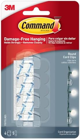 Command Round Cord Clips Removable, (Clear) 16-Pack image 4