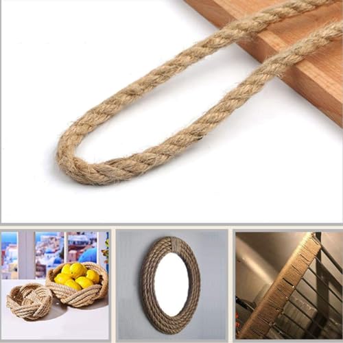 Image of Strong String Craft Feet Natural Thick Jute Hemp Rope (8 mm) (10 FEET Length) Brown, Pack of 1