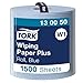 Produktbild Tork 130050 Starke Mehrzweck Papierwischtücher für W1 Bodenständer- und Wandhalter-System / 2-lagige Papierrolle in Blau / Premium Qualität / 1 x 510 m
