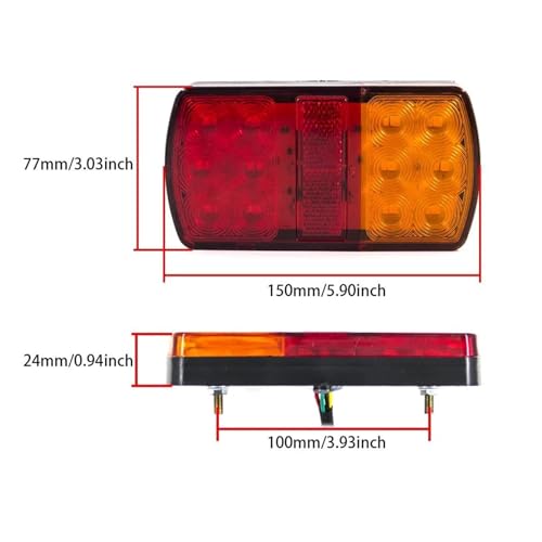 Feux arrière 12V 24V LED robustes pour remorque et bateau